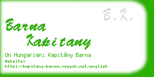 barna kapitany business card